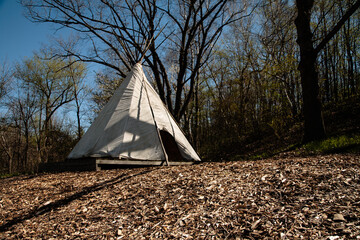 Campsite Tipi on small hillside, at  within Mauthe Unit, Northern Kettle Moraine State Forest,...
