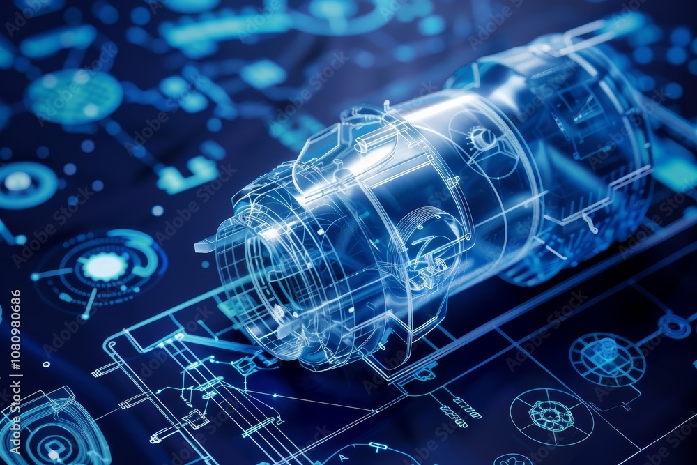 Poster a 3d blueprint rendering of a sleek and innovative pro design a blueprint rendering of a sleek and i