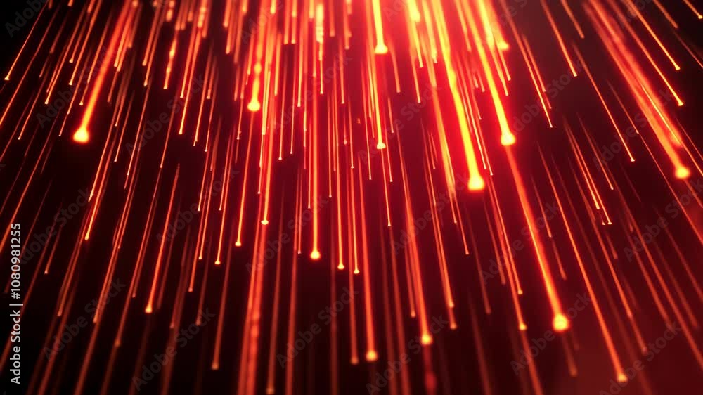 Poster traffic-like data stream in bold red - cybersecurity concept, technology background, visual metaphor
