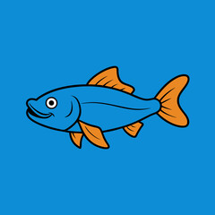 Happy Fish Cartoon Illustration 