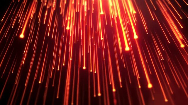 Traffic-Like Data Stream in Bold Red - Cybersecurity Concept, Technology Background, Visual Metaphor for Information Flow 8k High-resolution