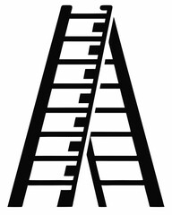 Ladder vector silhouette black on white background