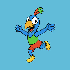 Parrot Dancing cartoon vector