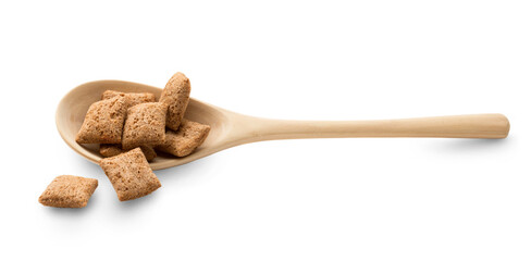 Crispy chocolate cereal pillow flakes