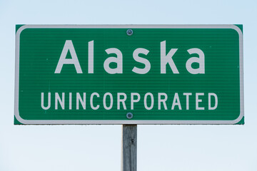 Alaska, Wisconsin, road sign, unincorporated community south of Algoma, Wisconsin - not the state of Alaska!