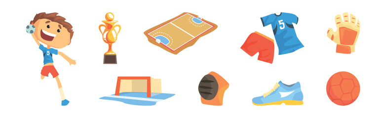 Soccer or Football Player Object and Equipment Vector Set