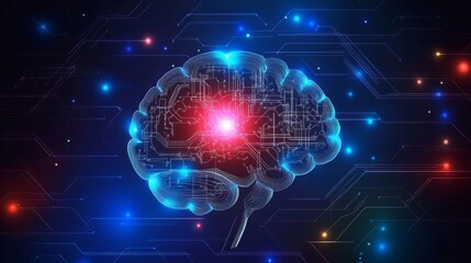 Obraz premium Digital background perfect for tech processes, neural networks, artificial intelligence, data transfer and security, digital storage, multimedia presentations, scientific studies, education