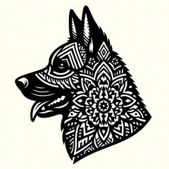 Obraz premium Silhouette Dog Head, vector dog 