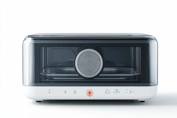 Obraz premium Modern white oven with a clear door.