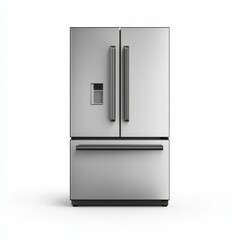 Stainless steel refrigerator with freezer drawer.