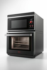 Fototapeta premium Black microwave and oven combo.