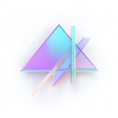 Pastel Gradient Geometric Shapes Composition with Transparent Overlapping Triangles