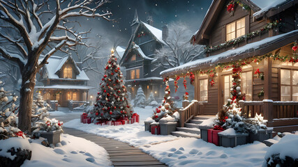 Christmas scene. Christmas card