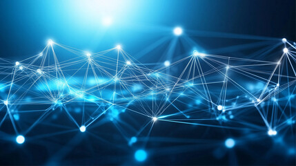 A blue-hued image that displays a network of nodes and connections.