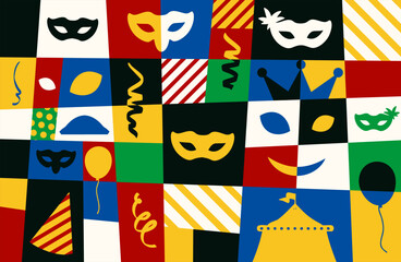 carnival pattern with harlequin colors