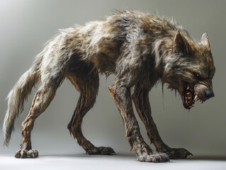 Adolescent Werewolf with Gaunt and Lanky Build in a Dark Fantasy Setting, Capturing Intensity and Mystery