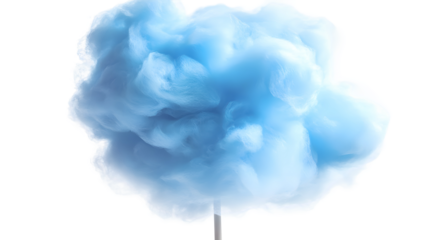 Sky blue cotton candy on a transparent background. isolated background.