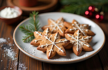 Holiday Cookies with Festive Snowflake Icing