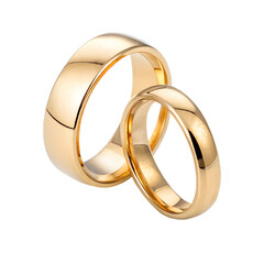 Elegant gold wedding rings, classic design, polished finish, symbol of love and commitment, perfect for weddings and anniversaries.