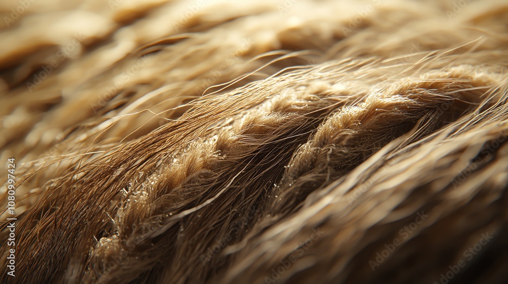 Poster A close-up macro shot of soft brown feathers with a blurred background.