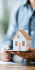 Real Estate Advisor Showcases a Virtual House Tour Using Innovative Technology for Potential Buyers in a Modern Professional Setting