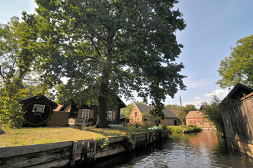 The Spree Forest or Spreewald  large inland delta of the river Spree with canals , Germany