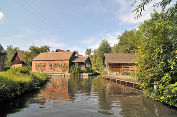 The Spree Forest or Spreewald  large inland delta of the river Spree with canals , Germany