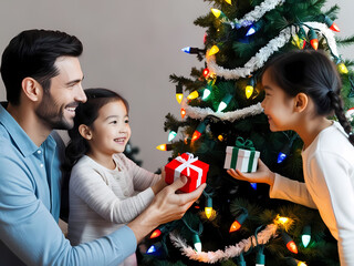 Dad and daughters change gift