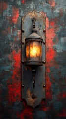 Rustic Industrial Wall Lamp with Aged Metal Finish