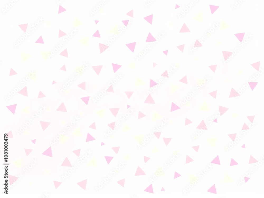 Poster colorful pastel triangles scattered across a soft white background creating a playful and cheerful a