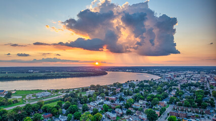 Evansville, Indiana at sunset