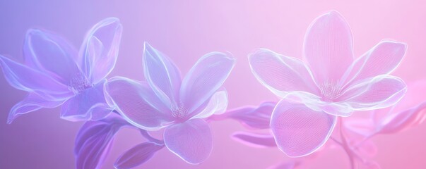 Delicate Floral Outline in Light Lilac