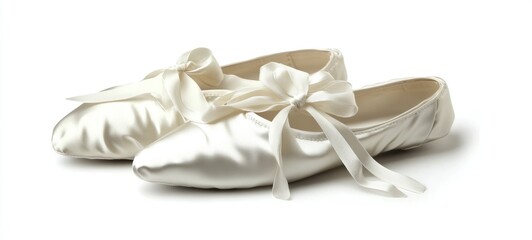 Elegant Satin Bridal Flats with Delicate Ribbon Bows