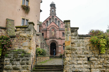 The small village of Eguisheim in Alsace, France