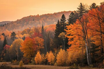 Fototapeta premium Gradient background with orange and black watercolour autumn hues, watercolour gradient, gradient design