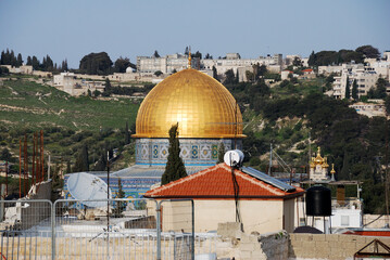 C&uacute;pula de la Roca en la ciudad antigua de Jerusal&eacute;n, Israel