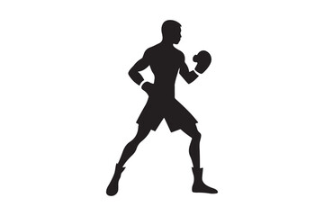 Boxing silhouette vector bundle illustration, Boxing silhouette 