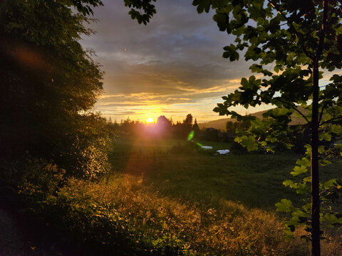 Sunset rays in Zakopane, Poland