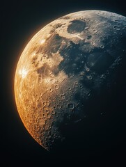 Naklejka premium abstract space moon background. close-up macro background moon