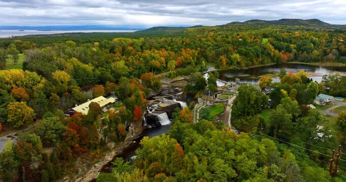 Distancing from the Grand Canyon on the Adirondacks. Autumn in Ausable Chasm, North New York State.