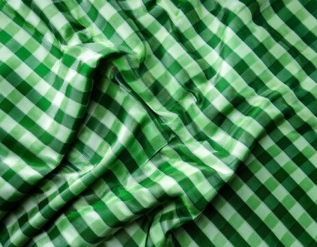 green checkerd fabric