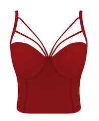 Women red corset . vector illustration