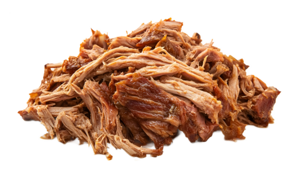 slow cooked pulled pork tender and juicy meat transparent background 