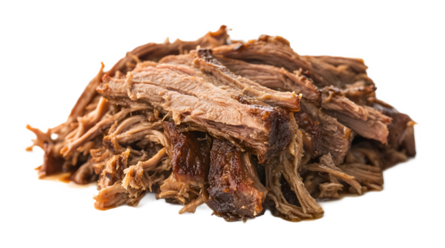 slow cooked pulled pork tender and juicy meat transparent background 