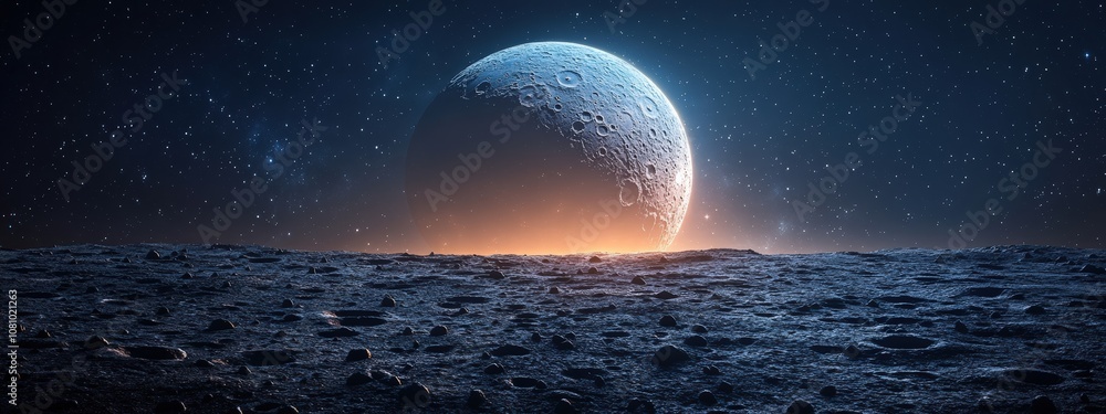 Wall mural abstract space moon background. close-up macro background moon