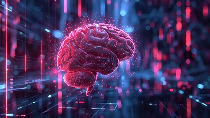 Artificial Intelligence brain and modern technology background