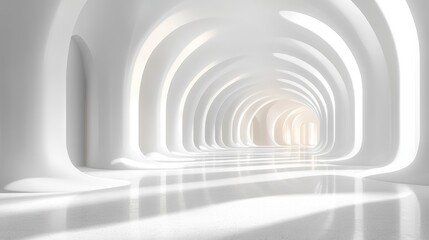 Obraz premium Elegant White Architectural Corridor