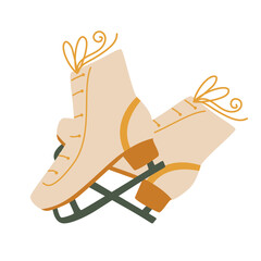 Illustration of skates. Ice   skating. Winter sports.