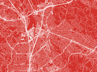 Christmas Map of Concord California, USA in Snowy White on Festive Red Background.
