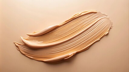 Cosmetic smear of creamy texture on a pastel background